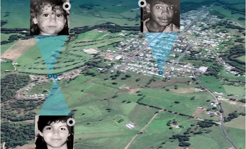The locations from which the children disappeared (image credit: The Australian)