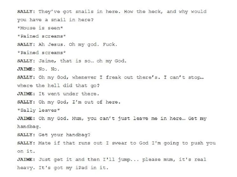 A FULL TRANSCRIPT OF THE MOUSE SCENE FROM THE RIDGES