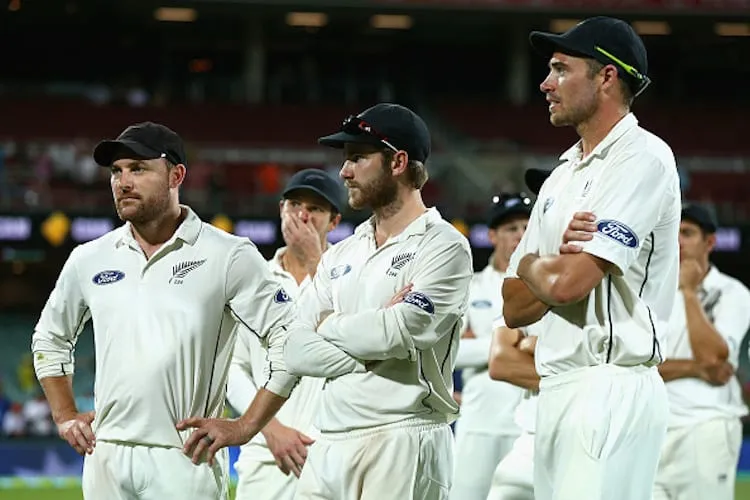 The Black Caps look on after the third test loss (Cameron Spencer/Getty Images)