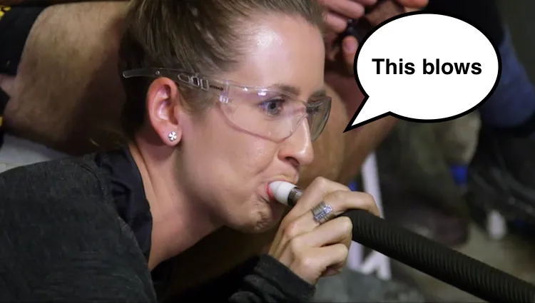 Courtney blowing