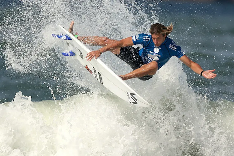 Ricardo Christie of New Zealand surfs during Round 3 at the Oi Rio Pro on May 15, 2015 in Rio de Janeiro, Brazil.  (Photo by Matthew Stockman/Getty Images)