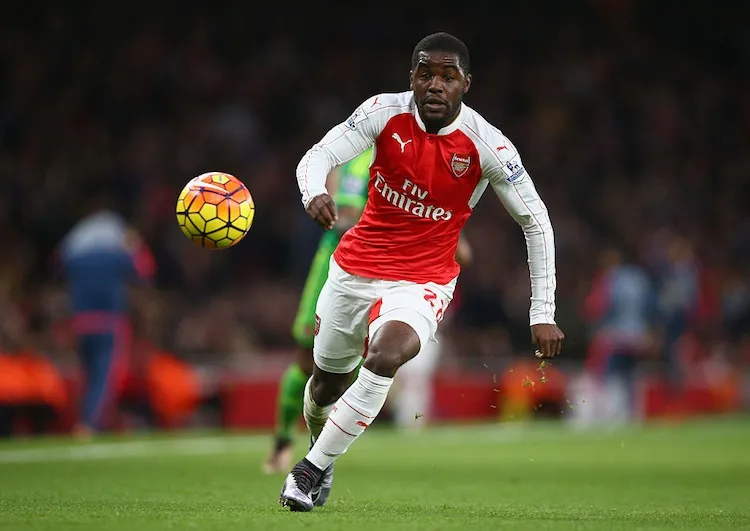 Joel Campbell of Arsenal in action against Sunderland. (Photo by Paul Gilham/Getty Images)