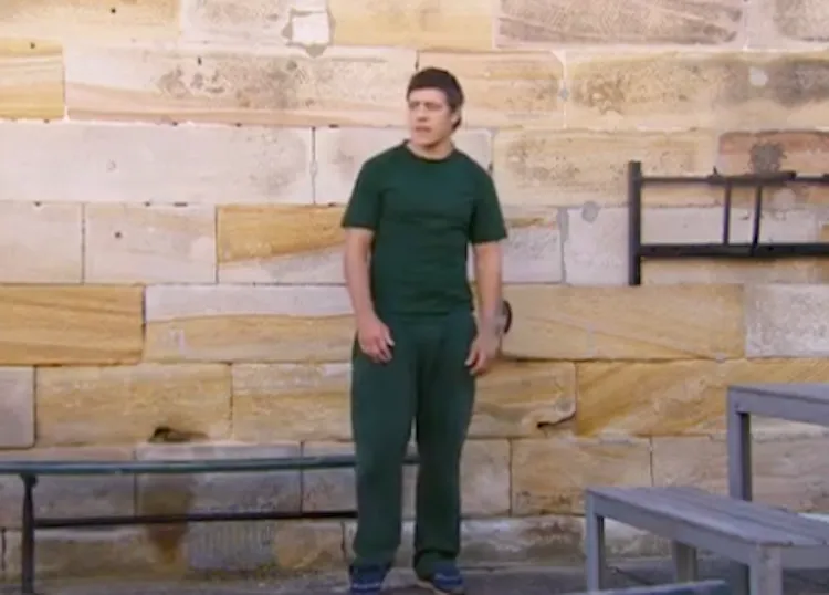 Here Brax models the Summer Bay P.E uniform. I mean prison uniform.