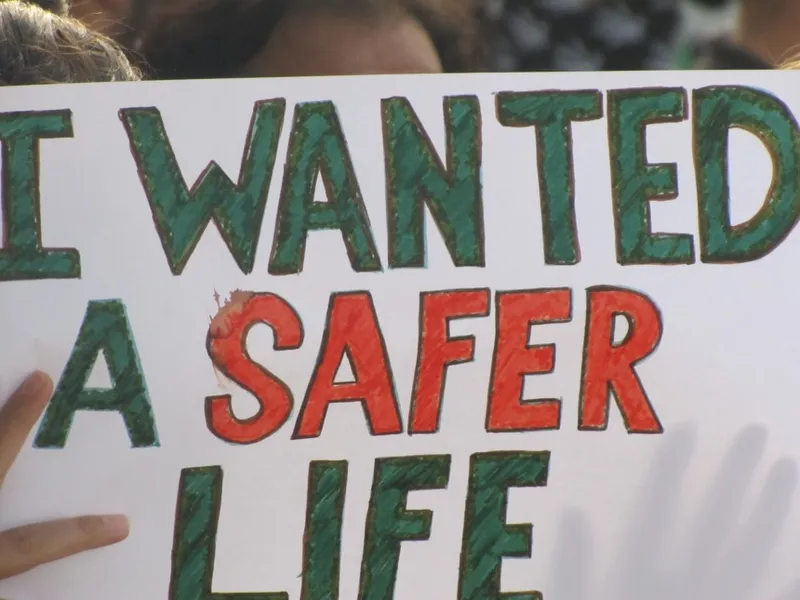 A refugee protest on Nauru.