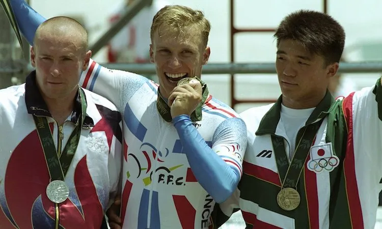 Florian Rousseau, 1996 (Photo: Ross Kinnaird /Allsport)