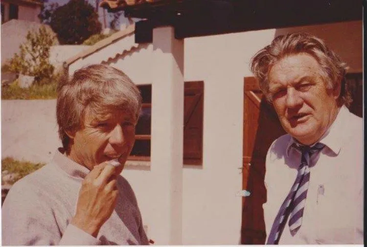 Russell with Louis Johnson, France 1997 (Image: Supplied)