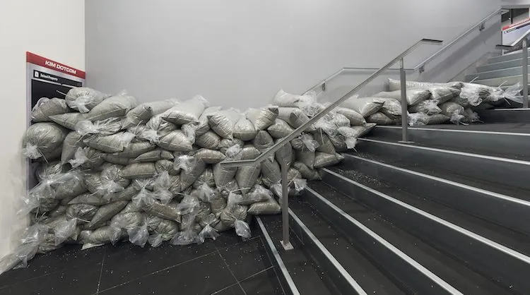 Simon Denny, installation views of ‘The Personal Effects of Kim Dotcom’, 2013, Adam Art Gallery, Wellington, 2014. Courtesy of the artist, Adam Art Gallery and Michael Lett. Photographs by Shaun Waugh.