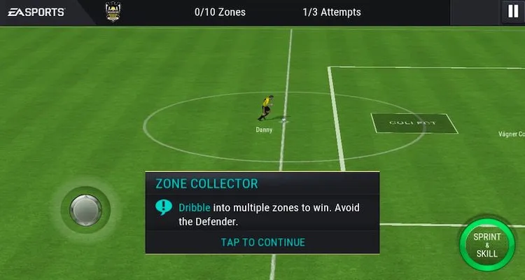 Zlatan star Danny works hard to earn another token. (Photo: EA Sports)