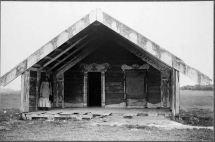 Riria Sciascia standing in the shell of Takihiku, September 1931