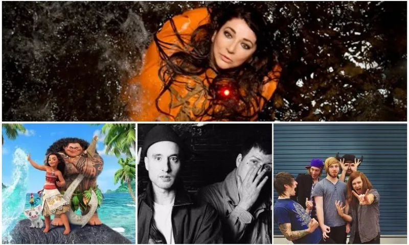 CLOCKWISE FROM TOP: KATE BUSH, MASKETTA FALL, GEORGIA, MOANA