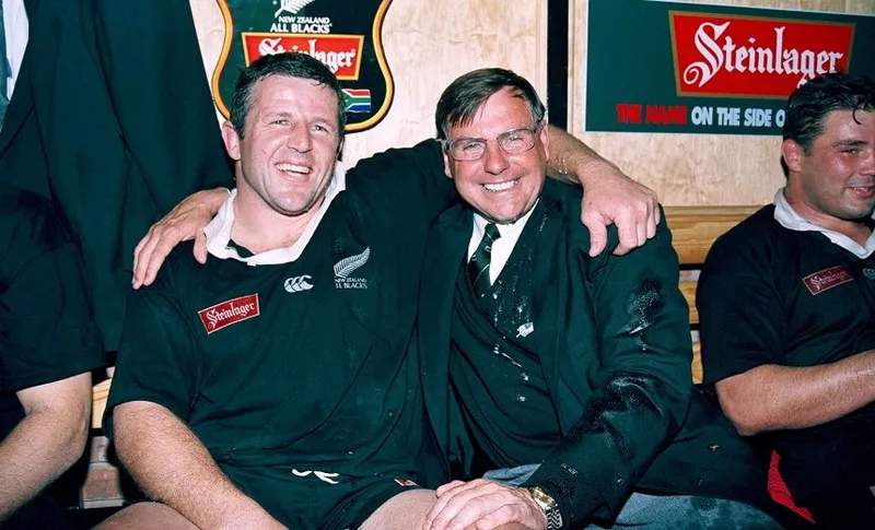 Sean Fitzpatrick and John Hart know the secret. (Photo by David Rogers/Allsport UK/Getty Images)