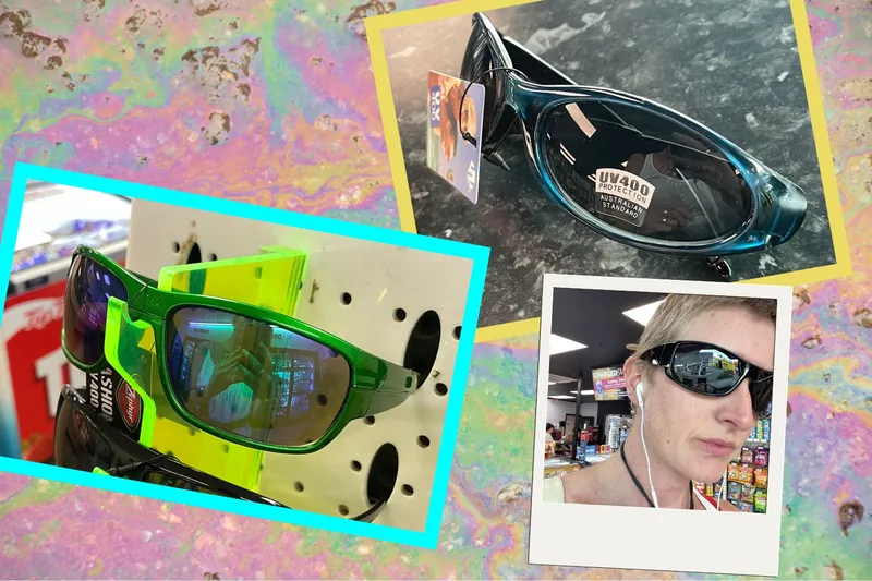 Wraparound sunglasses at Gull New North Road, BP Fanshawe Street.