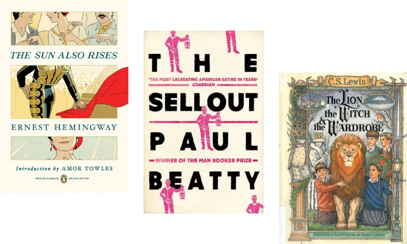 Three book covers descending.