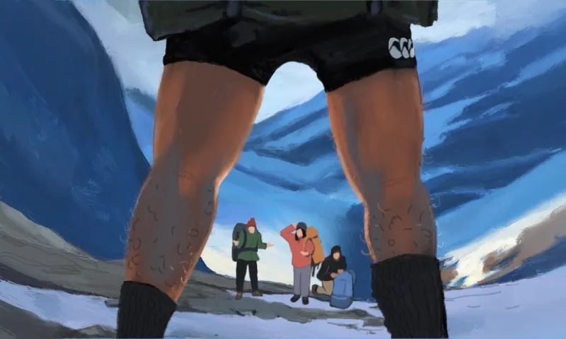 New Zealand trampers wear shorts