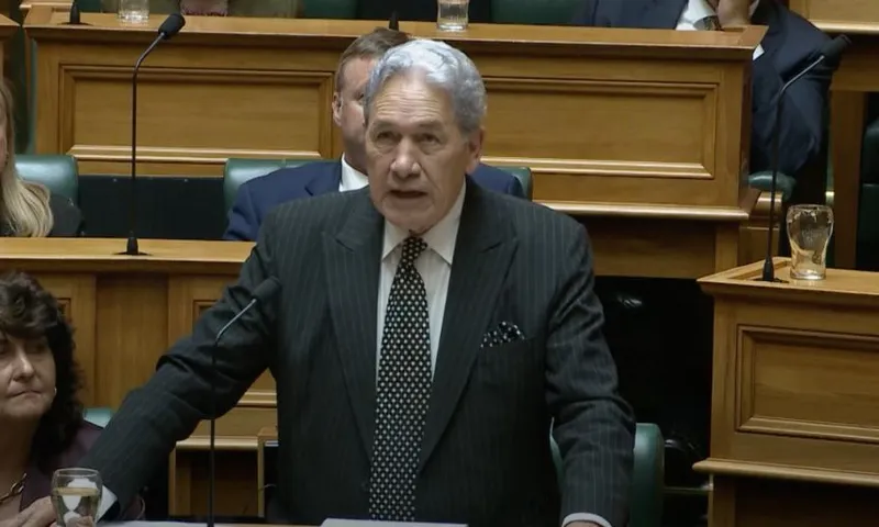 Winston Peters speaks in the House.