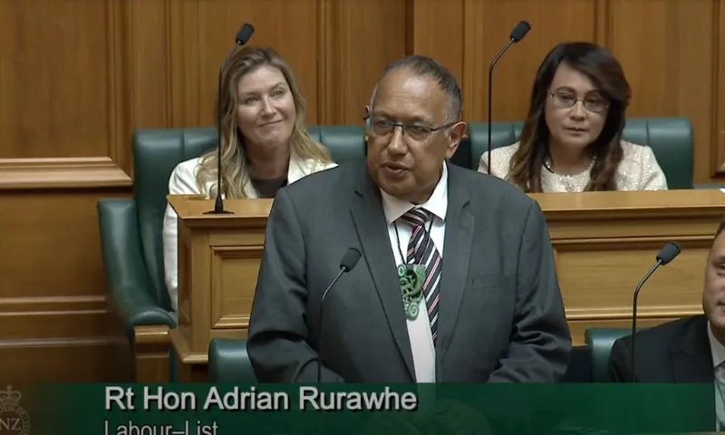 Adrian Rurawhe presents his valedictory speech in the House.