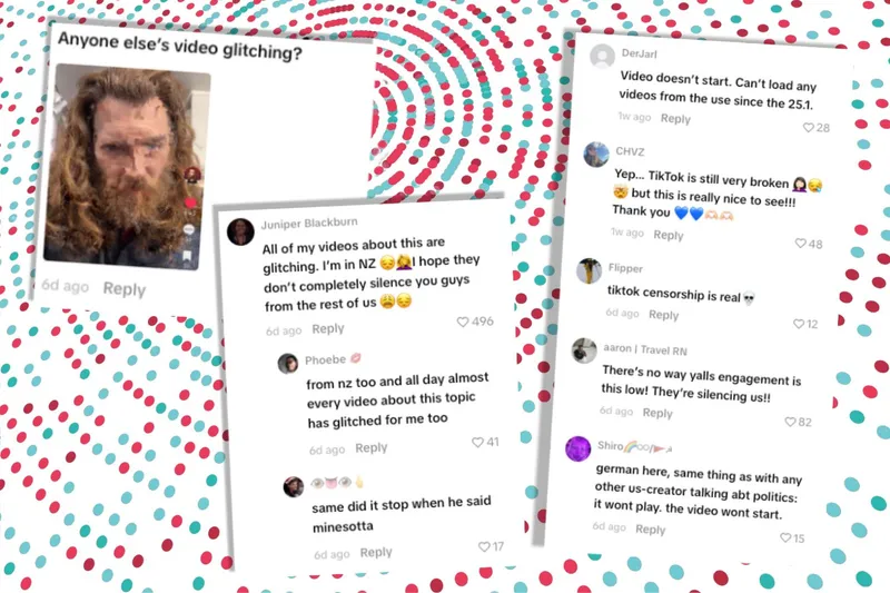 Complaints on TikTok about the app glitching