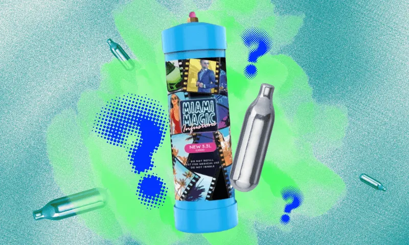 Nitrous oxide canisters come in different sizes.