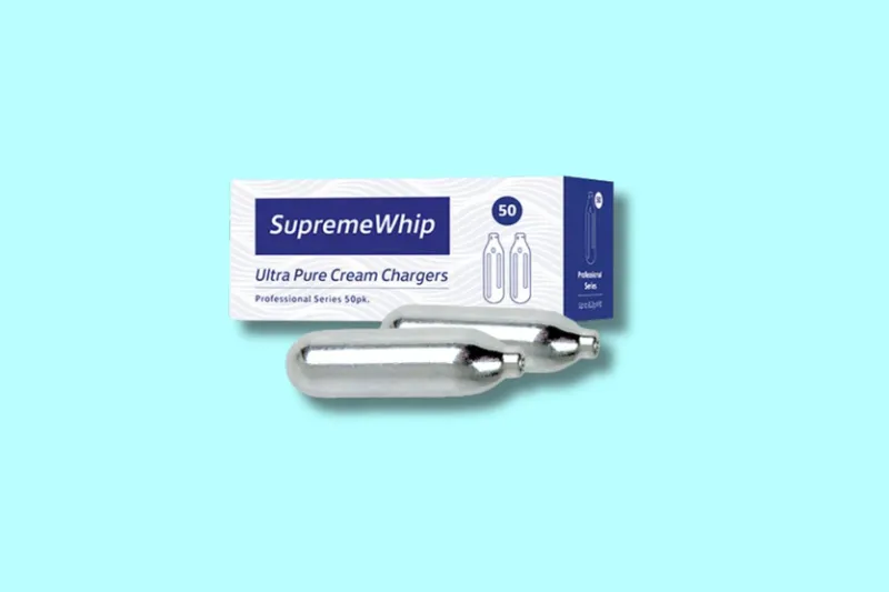 Smaller nitrous oxide canisters, designed for whipped cream dispensers.