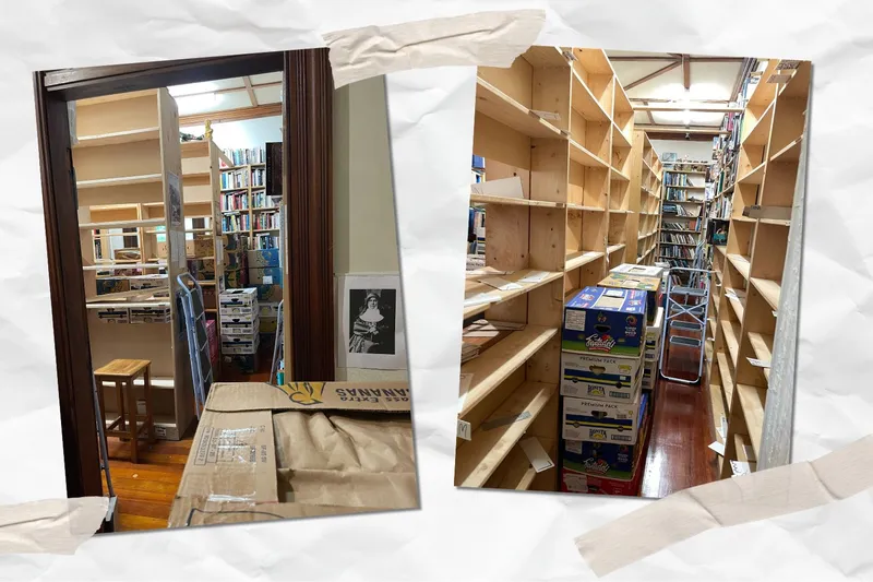 The shelves are emptying at Hard To Find Books on Saint Benedict's Street