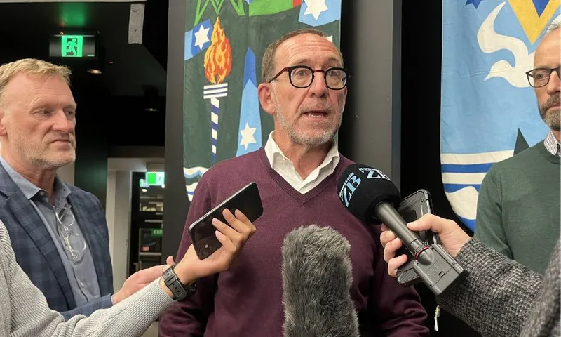 Andrew Little speaks to reporters.