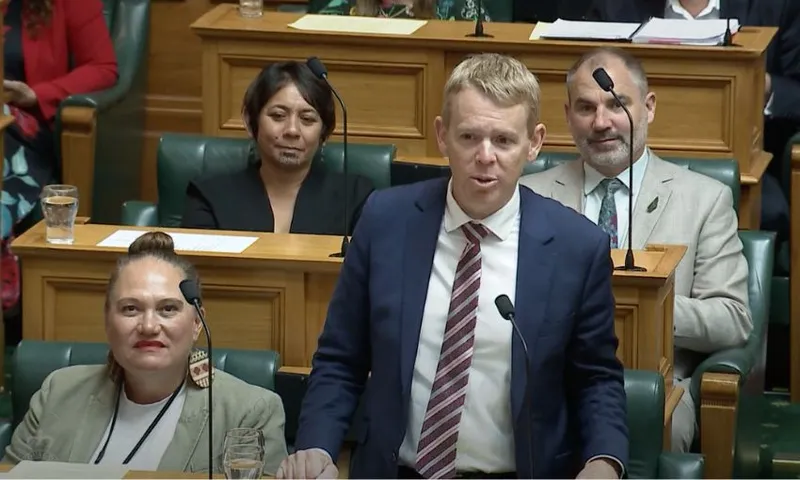 Chris Hipkins asks a question in the House.