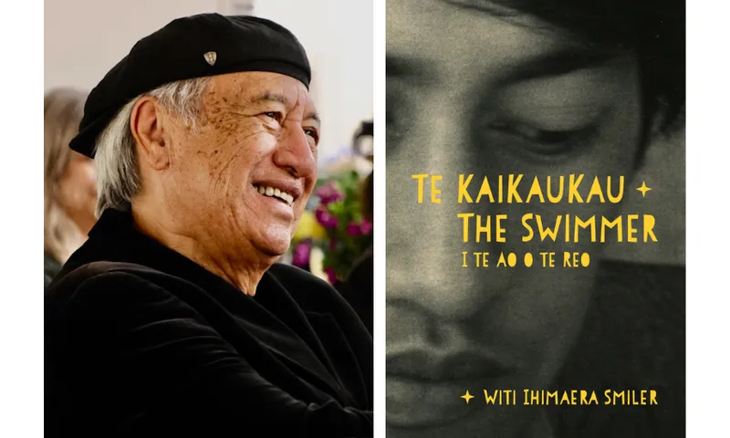 A photograph of Witi Ihimaera: he is wearing a hat and is smiling broadly.