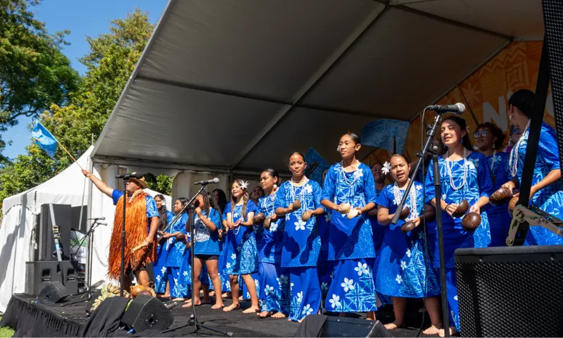 Mutalau village on the Niue stage at Pasifika