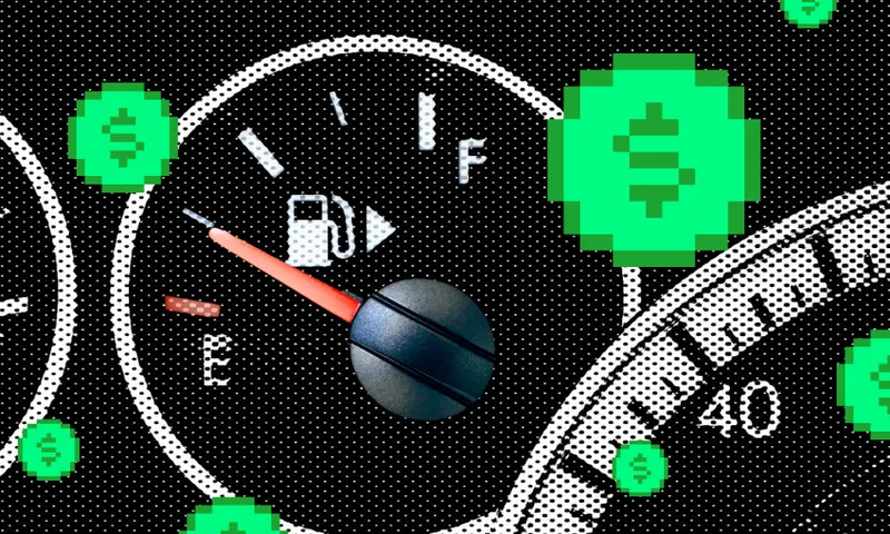 A fuel gauge getting close to empty