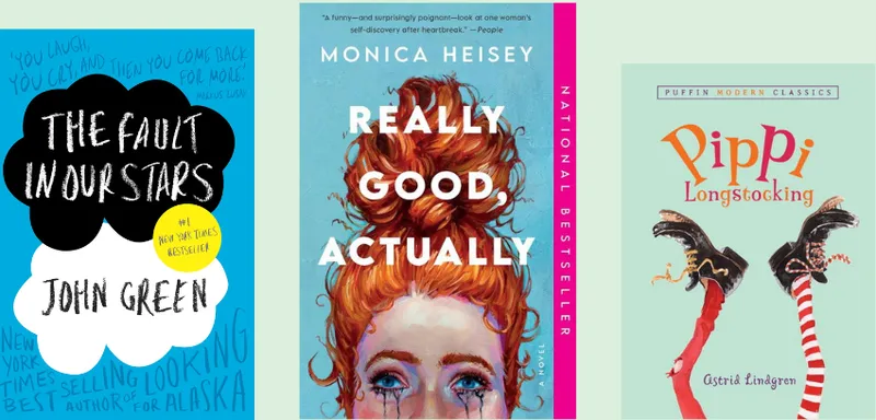 Three book covers side by side with a pale green background.