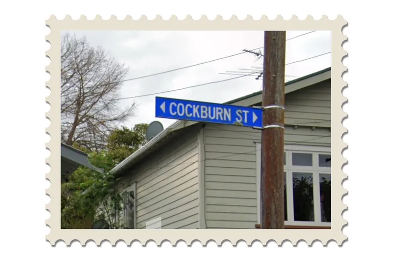 A street sign for Cockburn Street in Grey Lynn
