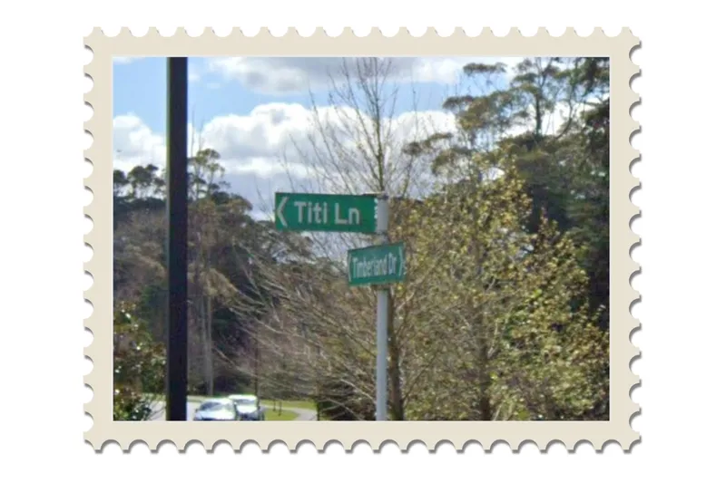 A street sign for Titi Lane, Silverdale