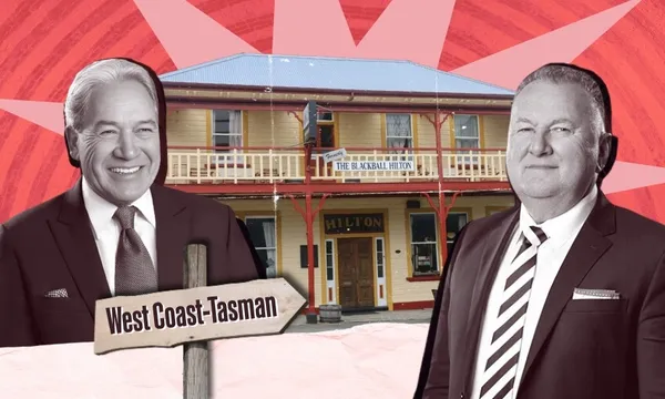 Winston Peters and Shane Jones in Blackball on the West Coast