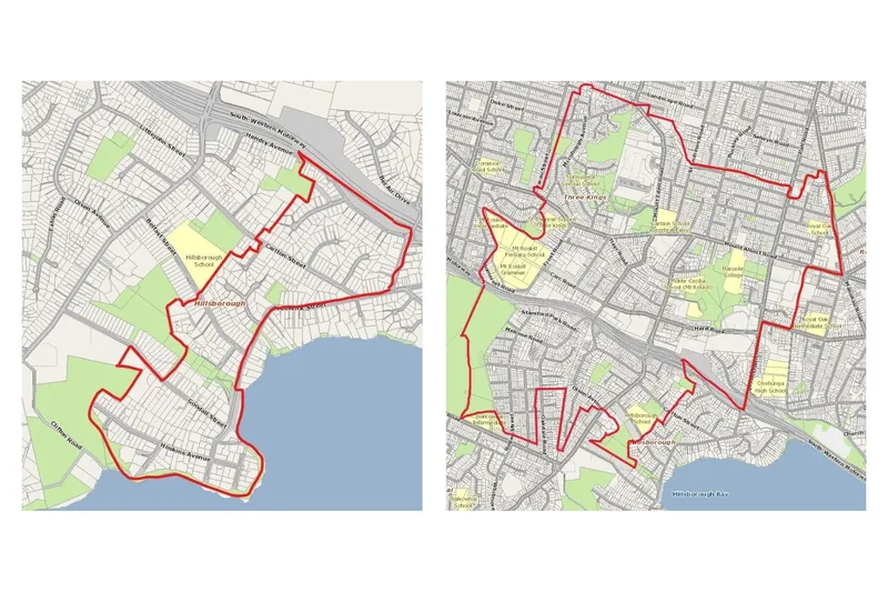 Maps of Mt Roskill, Royal Oak, Three Kings and Hillsborough.