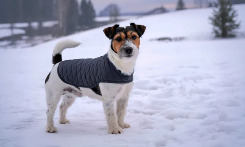 A dog in a coat