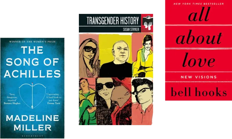 Three book covers ascending.