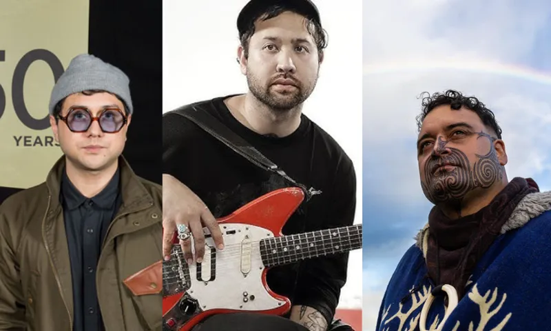 three portraits of male musicians
