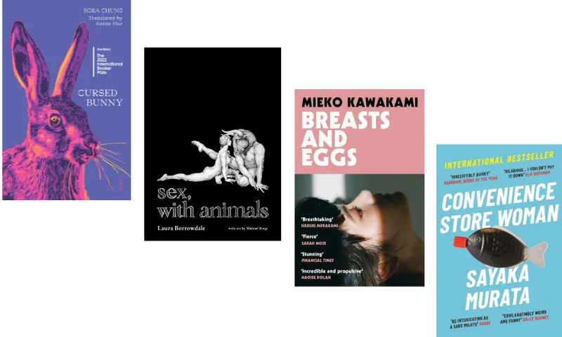Four book covers descending.