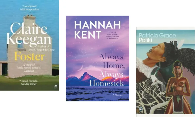 Three book covers descending.