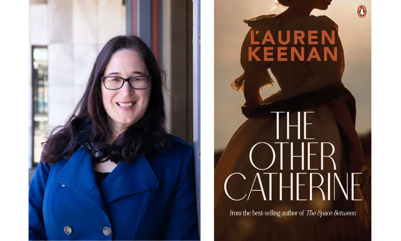 A photo of writer Lauren Keenan who is a Māori woman - she is wearing glasses and a royal blue coat and is smiling.