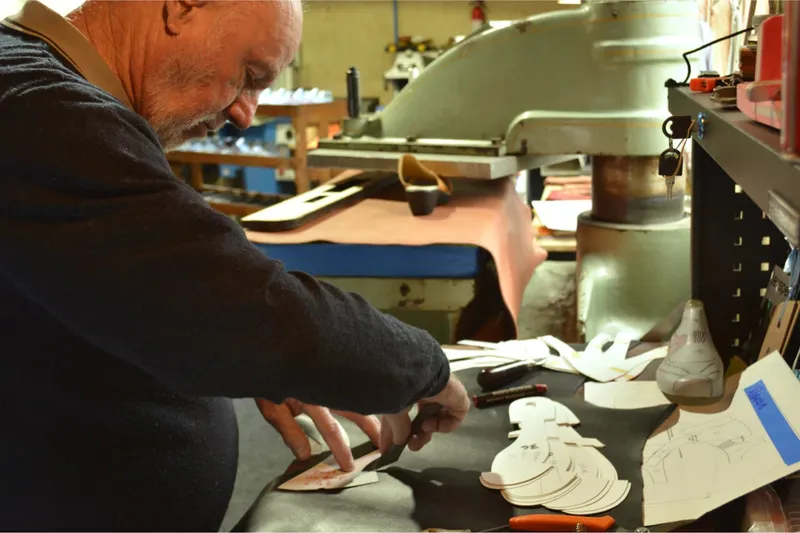 Shoemaker Paul Clough in his workshop