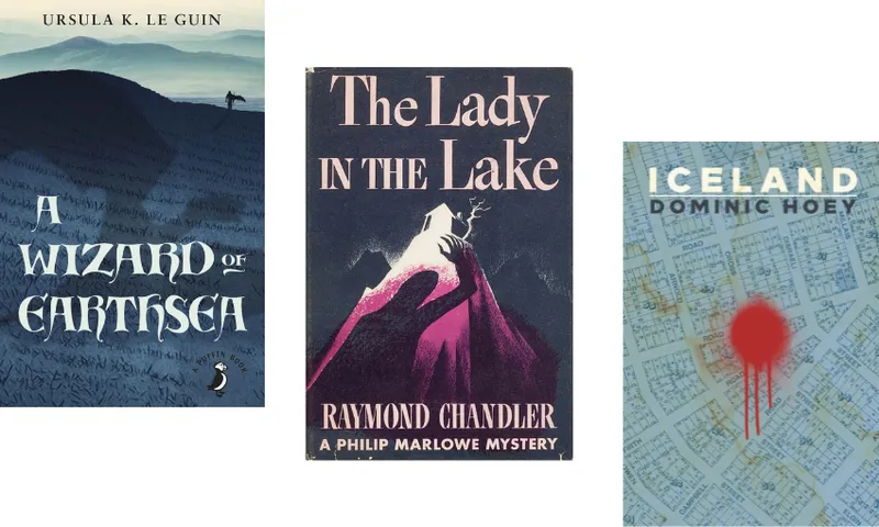 Three book covers descending.