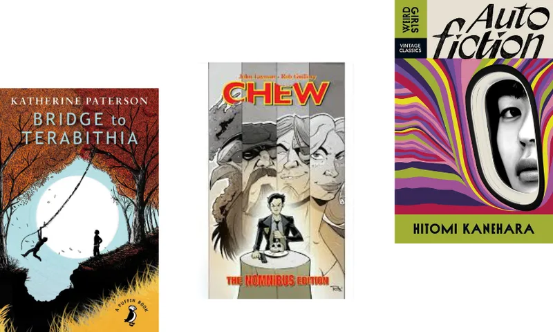 Three book covers ascending.