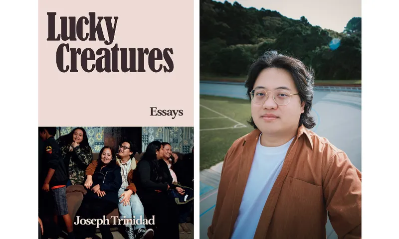 A book cover and author photo side by side.