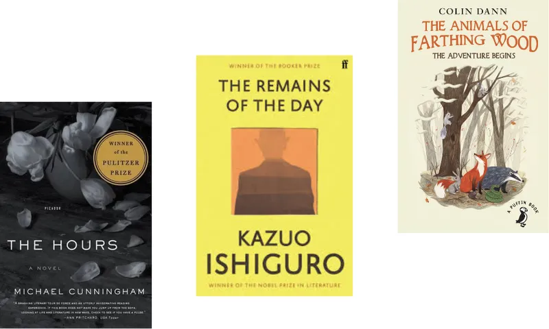 Three book covers ascending.