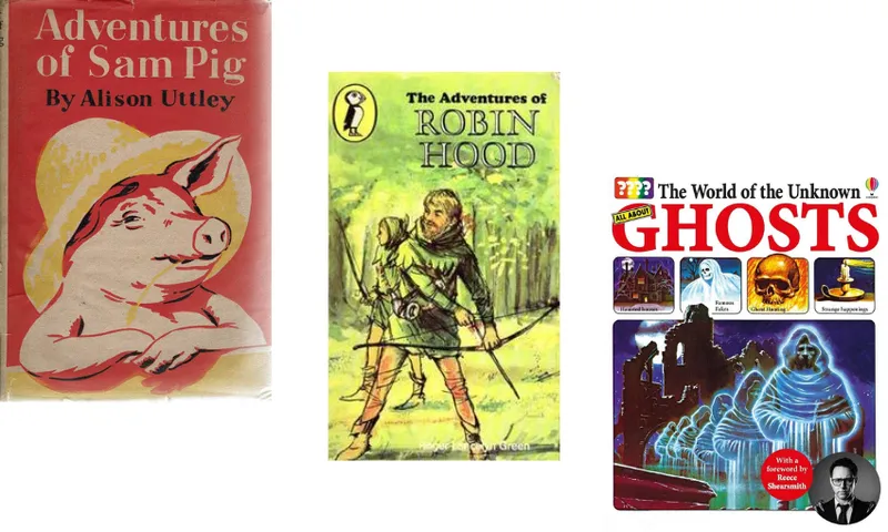 Three book covers descending.
