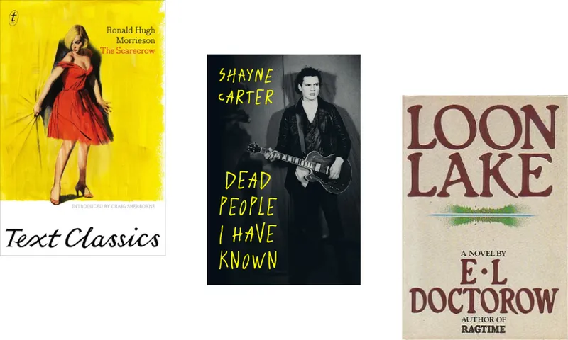 Three book covers descending.