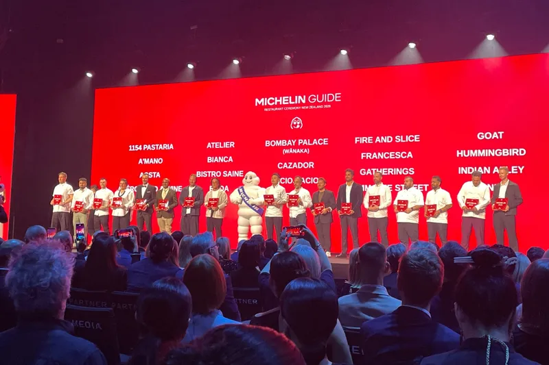 Chefs on stage at the Michelin Awards