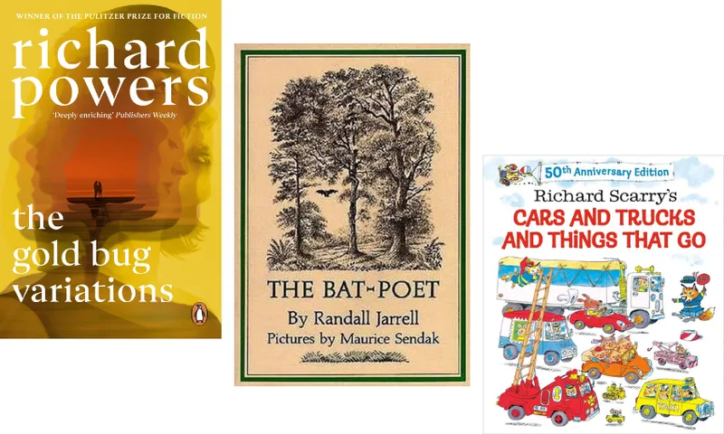 Three book covers descending.