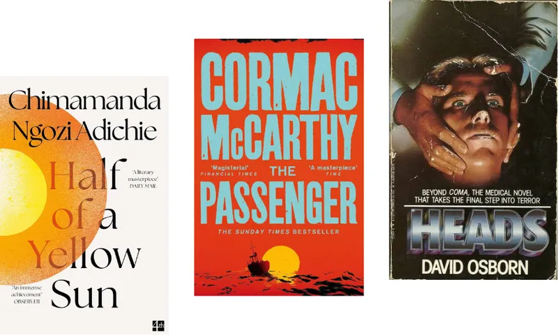 Three book covers ascending.